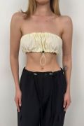 Lastik Detay Straplez Crop resmi